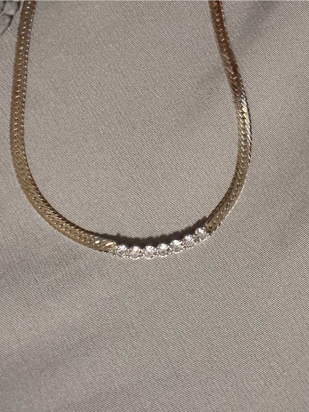 Anthropologie Crystal Herringbone Necklace